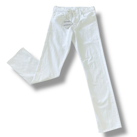 Mother Superior White Jeans Smarty Pants Skimp Sz 28 Totally Innocent 30 X 32